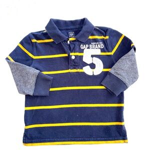 GAP Kids Polo with Navy and Yellow Stripes